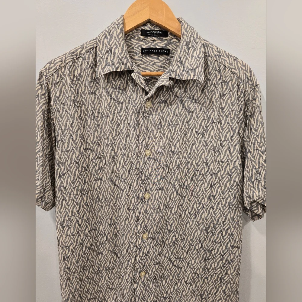 Geoffrey Beene Gray Patterned Men's Shirt - Picture 1 of 7